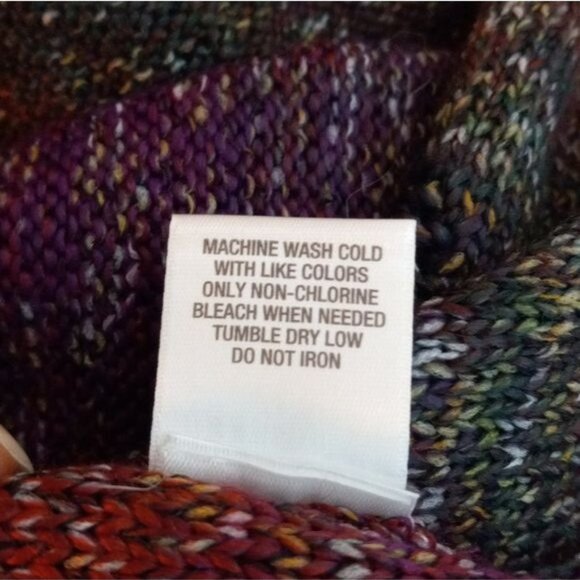 Dress Barn Size L Womens Multicolor Button Cowl Neck Sweater Acrylic Polyester - Picture 11 of 11